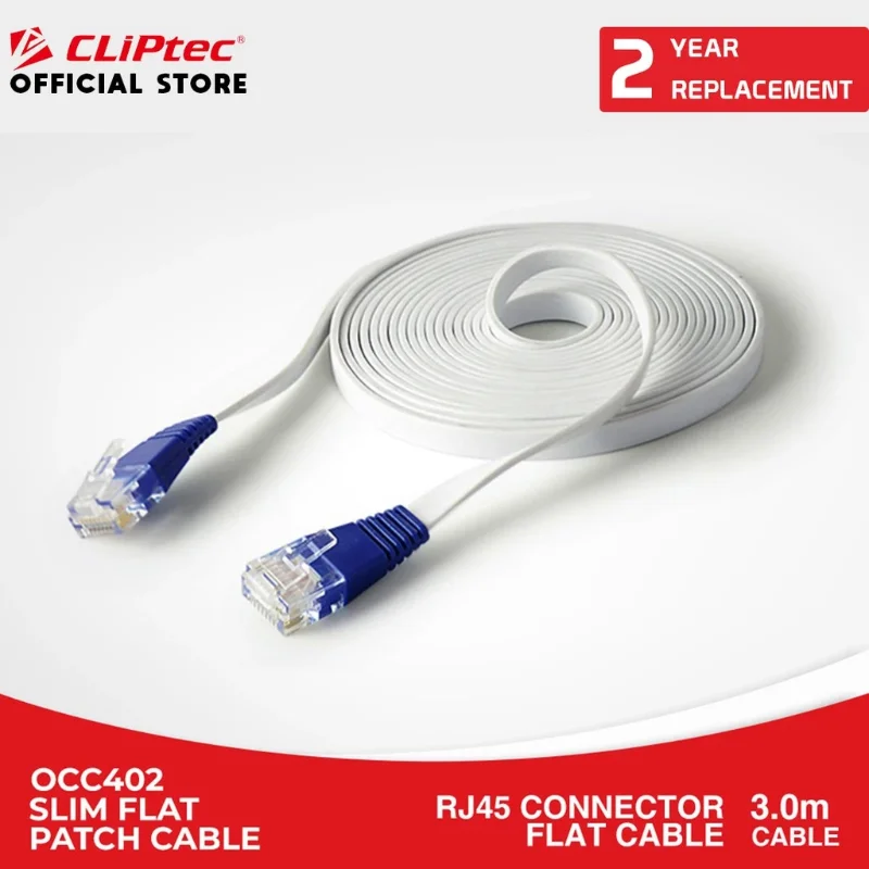 Kabel LAN Flat Cliptec Cat5e 3 m OCC402